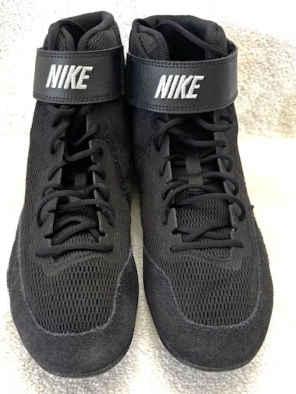 Nike Sidesweep VIII black wrestling shoes with leather accents NWOT Size 9-1/2